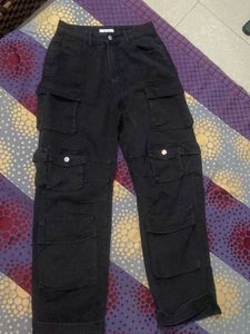Black Cargo Jeans