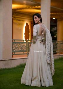 White Anarkali Suit