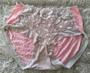 Pink & Beige Full-Coverage high waist Briefs