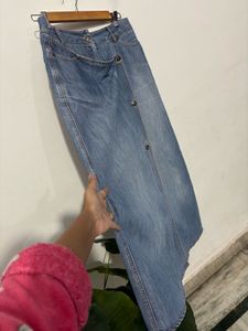 Denim Wrap Style Skirt