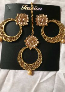 Golden Floral Jewelry Set