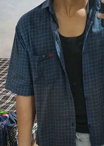 boxy fit Blue Casual Shirt