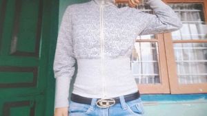 Y2k Grey Sinched Jacket