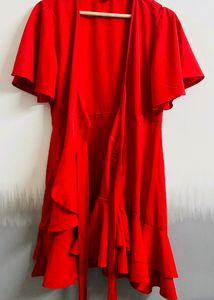 Pretty Frilled Wrap Dress
