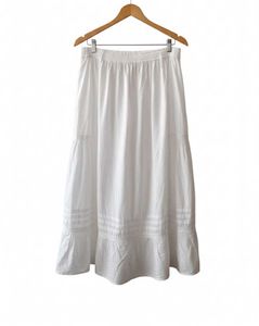 White Embroidered Maxi Skirt