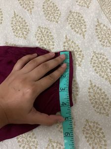 Dark Pink V Neck Short Kurti