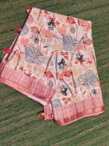 Floral &amp; Checked  Saree