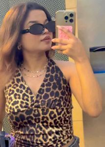 Animal Print Halter Neck Top