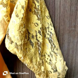 New Yellow Lace Detail Blouse