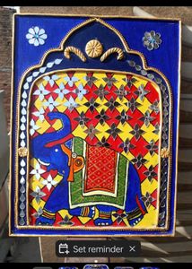 🐘 Elephant Lippan Art