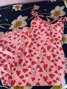 Heart Print body con dress