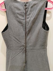 Grey fit &amp; flared Korean Dress