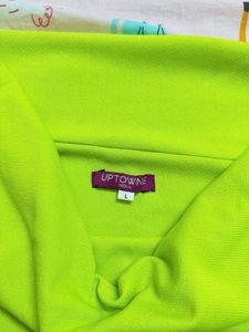 UPTOWNIE Neon Green Ruched Top