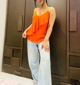 Orange Frill Designer Top