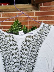 Embroidered White Top