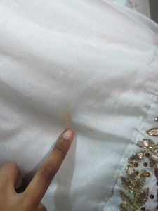 Gota Patti White Saree