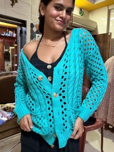 Teal Knit Cardigan