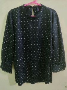 Kraus Polka Dot Black Top
