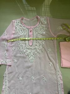 Chikankari Pink Kurti