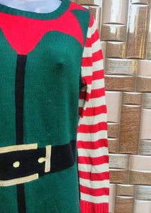 Elf Christmas Sweater Dress