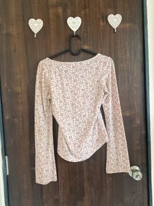 Pink Sweetheart Neck Top