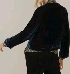 Vintage Velvet Collarless Jacket