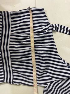 Striped One-Shoulder Romper