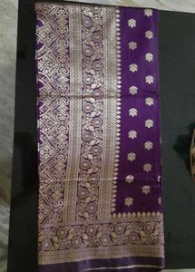 Purple Saree With Blouse Piece