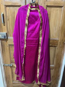 Rani pink Salwar Kameez Suit With Dupatta