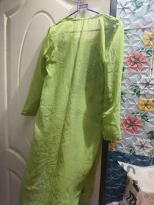 Lime Green Embroidered Kurta
