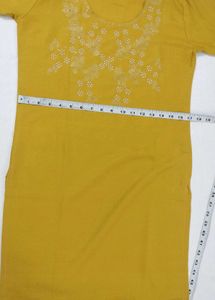 New Mustard Embellished Kurti (Unused)