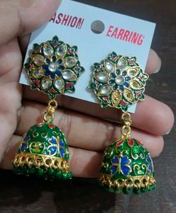 Dark Green Jhumka