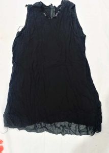 Black Sleeveless Tank Top with zip back