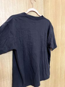 Unique Grey Embossed Text T-Shirt