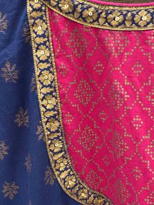Elegant Blue &amp; Pink Anarkali