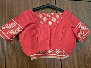 Brand New Cotton Bagru Print Saree And Blouse