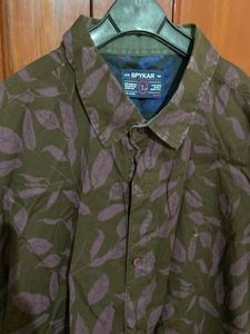 Spykar Leaf Print Shirt