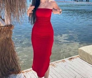 Red Bodycon Midi Dress