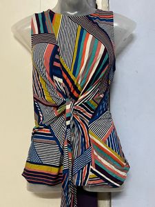 Pintrest Striped Tie-Waist Top