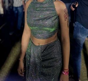 shimmer cord-set for women crop top and skir