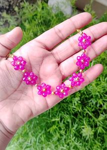 Pink Crystal Floral Bracelet