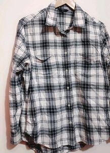 Black &amp; White Check Print Shirt For 42 Bust