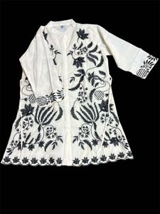 New Cotton Black And cream kutra Pyjama Set