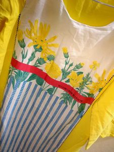✨Bright Yellow chiffon Kurti | Size XXL | Elegant