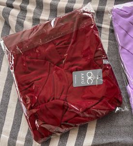 Women A-line Maroon Maxi/Full Length Dress Size S(