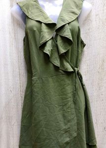 Olive Green Wrap Dress