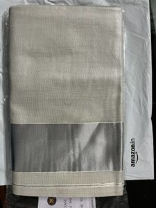 Onam Kerala Silver Tissue Silk Saree