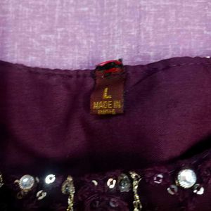 Elegant Plum Embroidered Indian Suit
