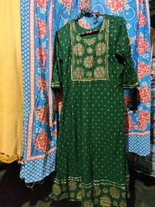 Green Embroidered Kurta