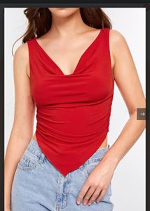 SSS Red  Cowl Neck Top